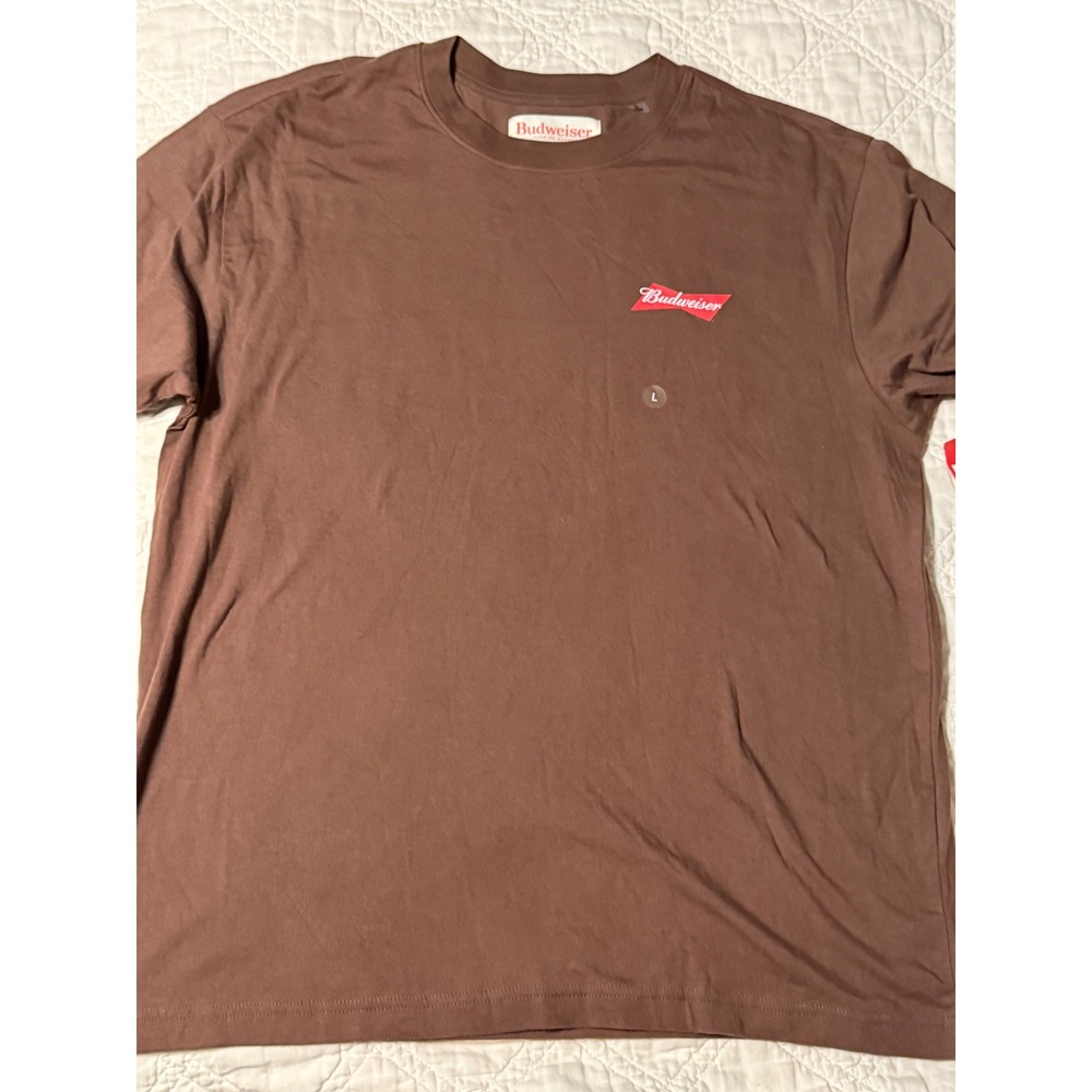 Budweiser PacSun Mens Brown Graphic T-Shirt Large NWT Short Sleeve Cotton Tee